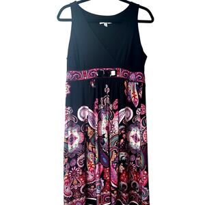 Sandra Darren Paisley Border Print Dress - Size 10